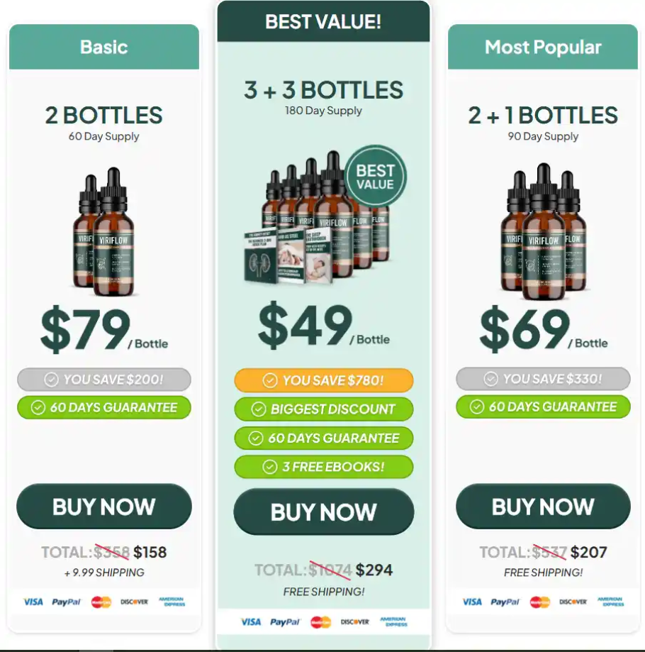 ViriFlow special discount offer on multiple bottle packages